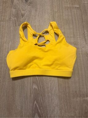 BuffBunny Yellow Strappy Back Sports Bra